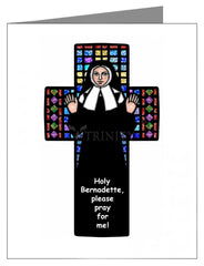 Note Card - Bernadette of Lourdes - Cross by D. Paulos