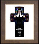 Wood Plaque Premium - St. Bernadette of Lourdes - Cross by D. Paulos