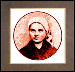 Wood Plaque Premium - St. Bernadette of Lourdes - Circle by D. Paulos