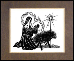 Wood Plaque Premium - St. Bernadette of Lourdes - Manger by D. Paulos