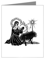 Custom Text Note Card - St. Bernadette of Lourdes - Manger by D. Paulos