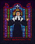 Wood Plaque - St. Bernadette of Lourdes - Window by D. Paulos