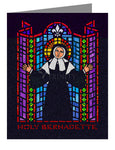 Custom Text Note Card - St. Bernadette of Lourdes - Window by D. Paulos