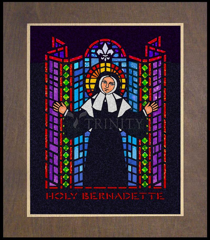 St. Bernadette of Lourdes - Window - Wood Plaque Premium