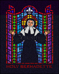 Wood Plaque - St. Bernadette of Lourdes - Window by D. Paulos