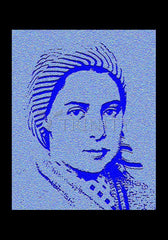 Holy Card - St. Bernadette of Lourdes - In Blue by D. Paulos