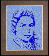 Wood Plaque Premium - St. Bernadette of Lourdes - In Blue by D. Paulos