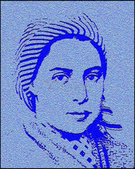 Wood Plaque - St. Bernadette of Lourdes - In Blue by D. Paulos