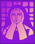 Wood Plaque - St. Bernadette of Lourdes - Purple Glass by D. Paulos