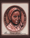 Wood Plaque - St. Bernadette of Lourdes - Portrait with Signature by D. Paulos