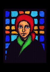 Holy Card - St. Bernadette of Lourdes - Stained Glass by D. Paulos