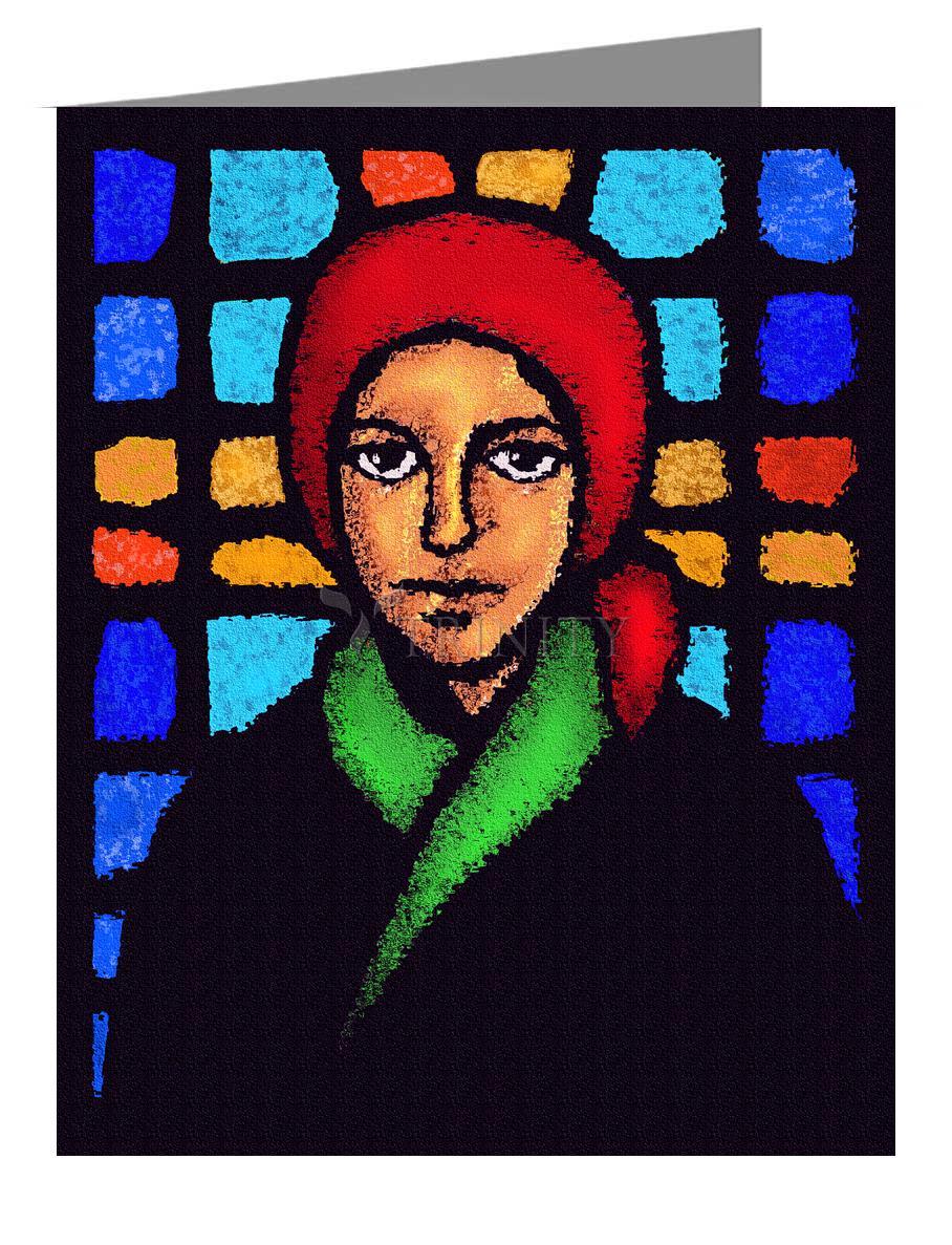 St. Bernadette of Lourdes - Stained Glass - Note Card