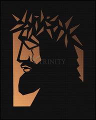 Wood Plaque - Christ Hailed as King - Brown Glass by D. Paulos