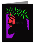 Custom Text Note Card - Christ Hailed as King - Stained Glass by D. Paulos
