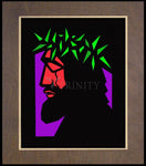 Wood Plaque Premium - Christ Hailed as King - Stained Glass by D. Paulos