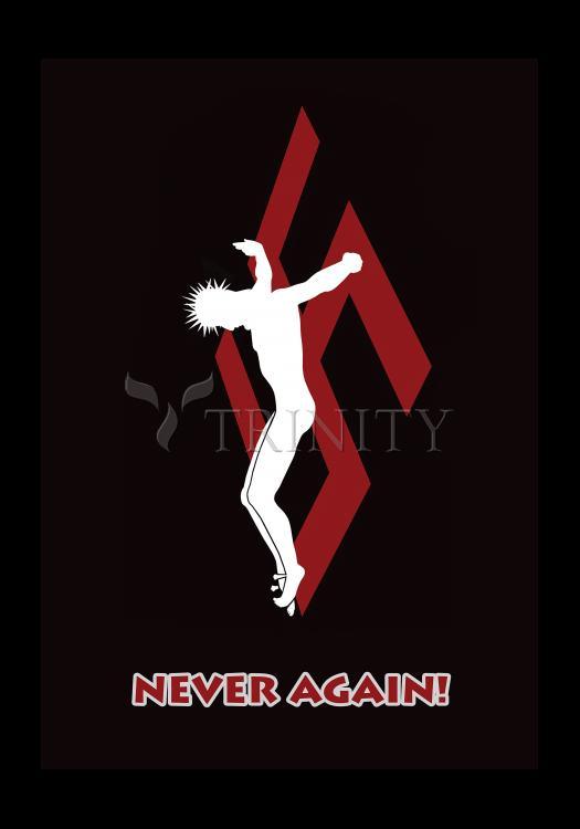 Crucifix - Never Again - Holy Card