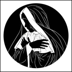 Wood Plaque - Mater Dolorosa by D. Paulos