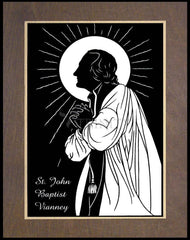 Wood Plaque Premium - St. John Baptist Vianney by D. Paulos