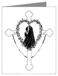 Custom Text Note Card - Our Lady of the Rosary by D. Paulos