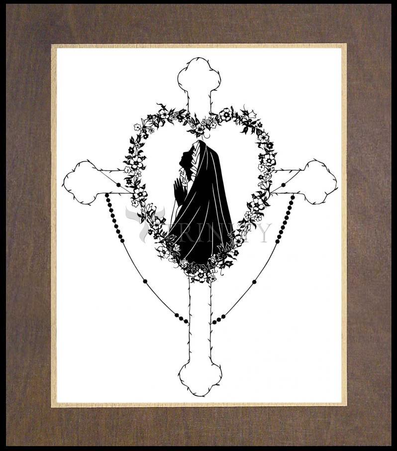Our Lady of the Rosary - Wood Plaque Premium
