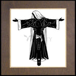 Wood Plaque Premium - Mary's Cross by D. Paulos