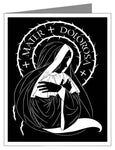 Custom Text Note Card - Mater Dolorosa - Mother of Sorrows by D. Paulos