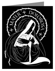 Note Card - Mater Dolorosa - Mother of Sorrows by D. Paulos