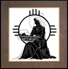 Wood Plaque Premium - Navajo Madonna by D. Paulos