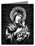 Custom Text Note Card - Our Lady of Perpetual Help by D. Paulos