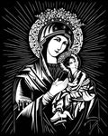 Wood Plaque - Our Lady of Perpetual Help by D. Paulos