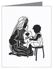 Custom Text Note Card - Our Lady Teacher by D. Paulos