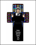 Wood Plaque - St. Teresa of Calcutta Cross by D. Paulos