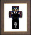 Wood Plaque Premium - St. Teresa of Calcutta Cross by D. Paulos