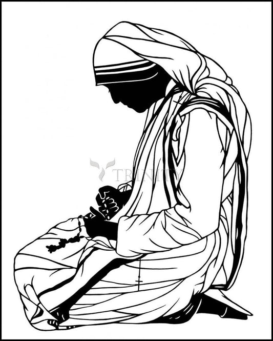 St. Teresa of Calcutta - Kneeling - Wood Plaque