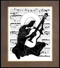 Wood Plaque Premium - Magnificat - Guitar by D. Paulos