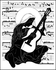 Wood Plaque - Magnificat - Guitar by D. Paulos