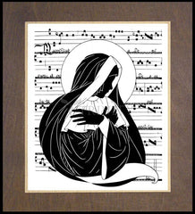 Wood Plaque Premium - Magnificat - Folded Hands by D. Paulos