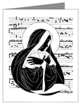 Custom Text Note Card - Magnificat - Folded Hands by D. Paulos