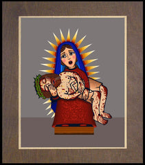 Wood Plaque Premium - Pieta by D. Paulos