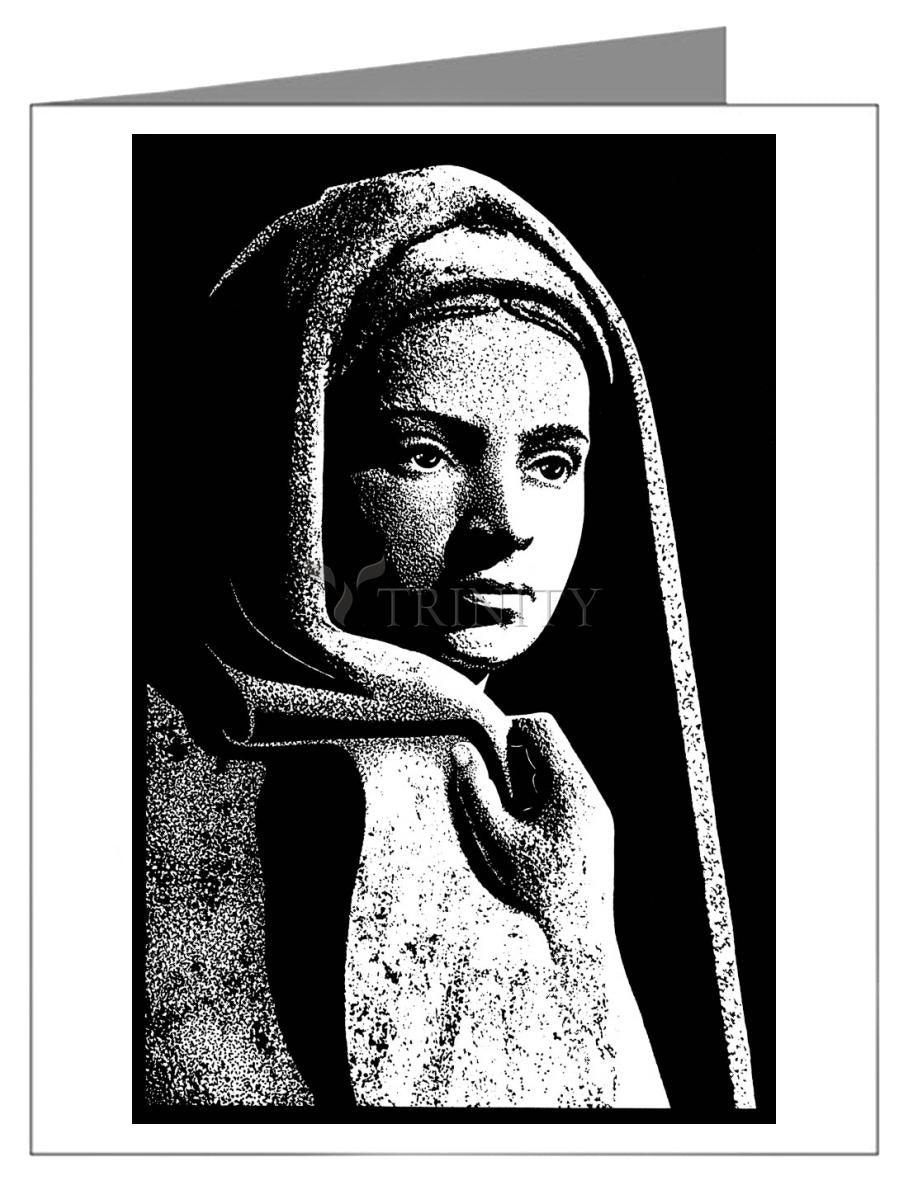 St. Bernadette in Lourdes, Drawing of Vilon's statue - Note Card by Dan Paulos - Trinity Stores