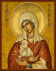 Wood Plaque - St. Agnes by J. Cole