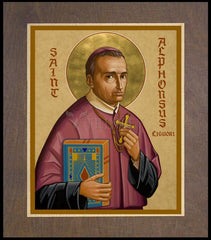 Wood Plaque Premium - St. Alphonsus Liguori by J. Cole