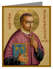 Custom Text Note Card - St. Alphonsus Liguori by J. Cole