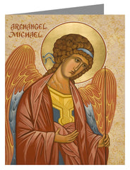 Custom Text Note Card - St. Michael Archangel by J. Cole