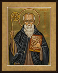 Wood Plaque - St. Benedict of Nursia by J. Cole