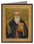 Custom Text Note Card - St. Benedict of Nursia by J. Cole