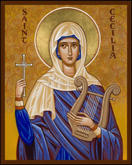 Wood Plaque - St. Cecilia by J. Cole