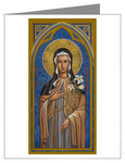 Custom Text Note Card - St. Clare of Assisi by J. Cole