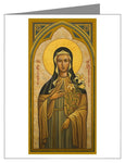 Custom Text Note Card - St. Clare of Assisi by J. Cole