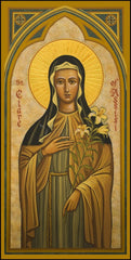 Wood Plaque - St. Clare of Assisi by J. Cole